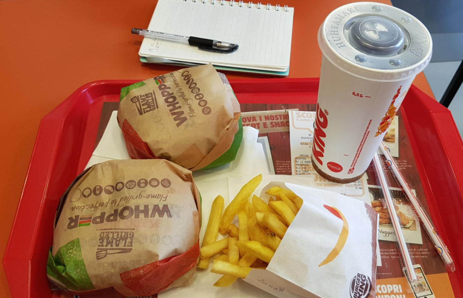 산지오반니 버거킹에서 먹는 와퍼세트