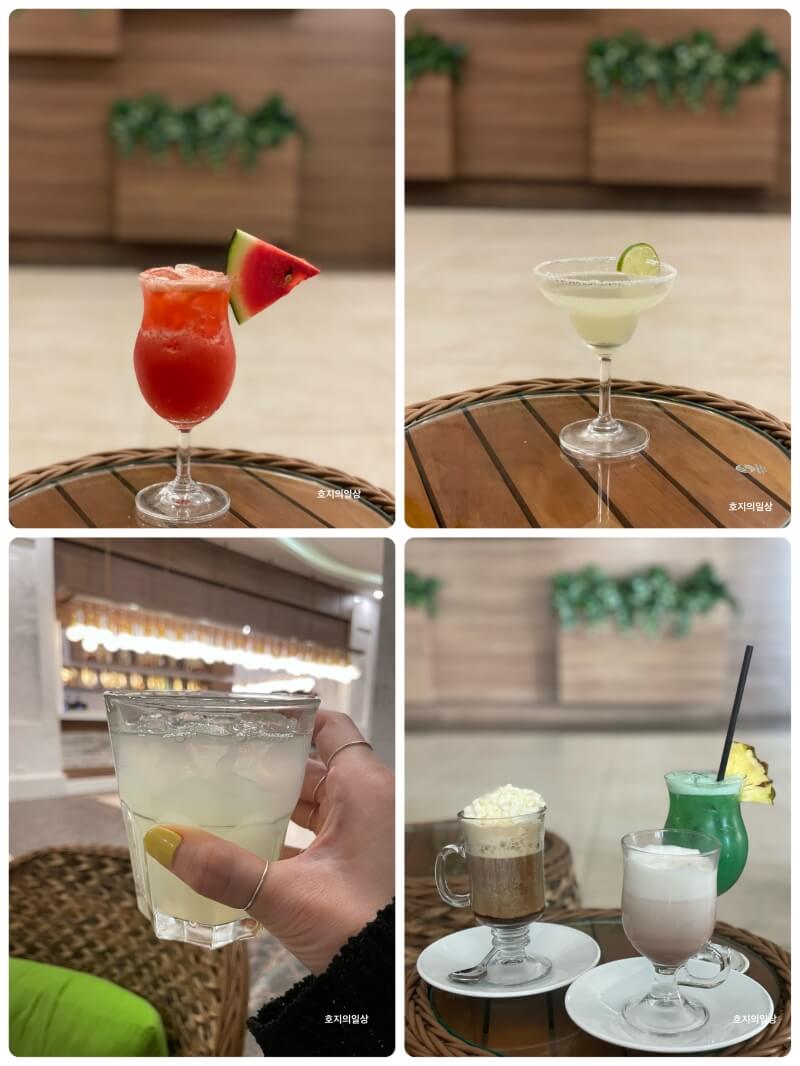 스완도르 올 인클루시브 라운지바 주문한 무료 음료