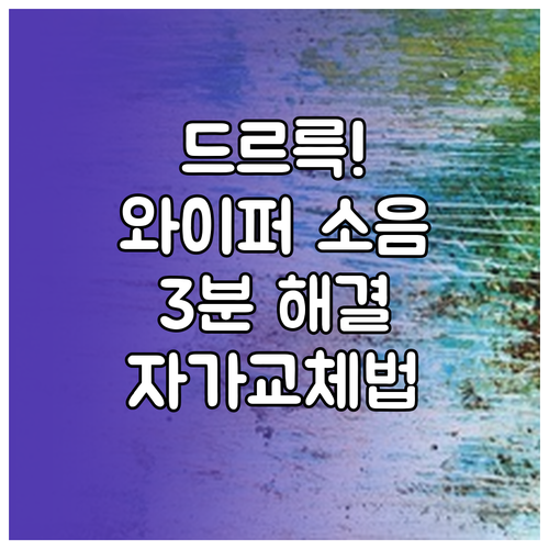 자동차 와이퍼 소음 해결법과 자가 교..