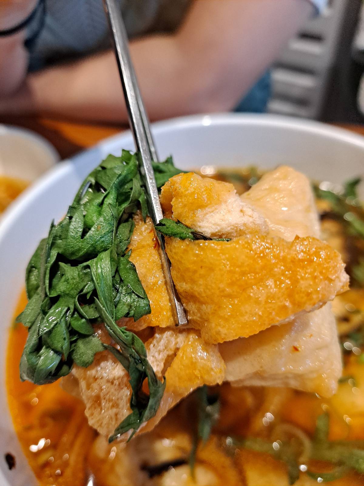 쑥갓,어묵,유부 삼합