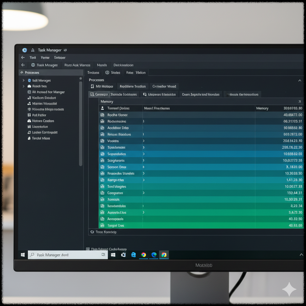윈도우 11 작업 관리자에서 메모리 사용률을 확인하는 화면