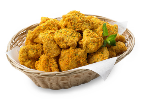 뿌링클 순살치킨이 바구니에 담겨있는 사진