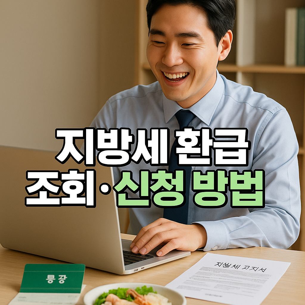 지방세 환급을 확인하며 기뻐하는 시민