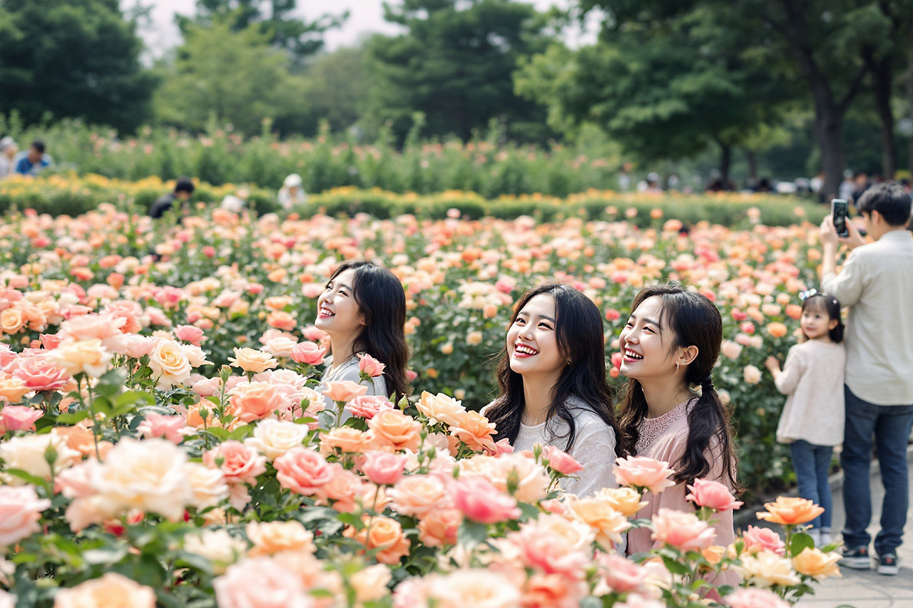 장미꽃밭에서 인생샷