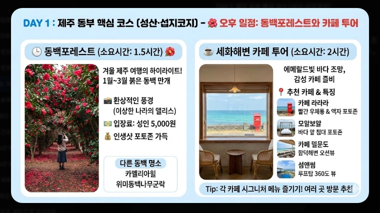 제주도 겨울 여행 3박4일 일정표 완벽 가이드 2026
