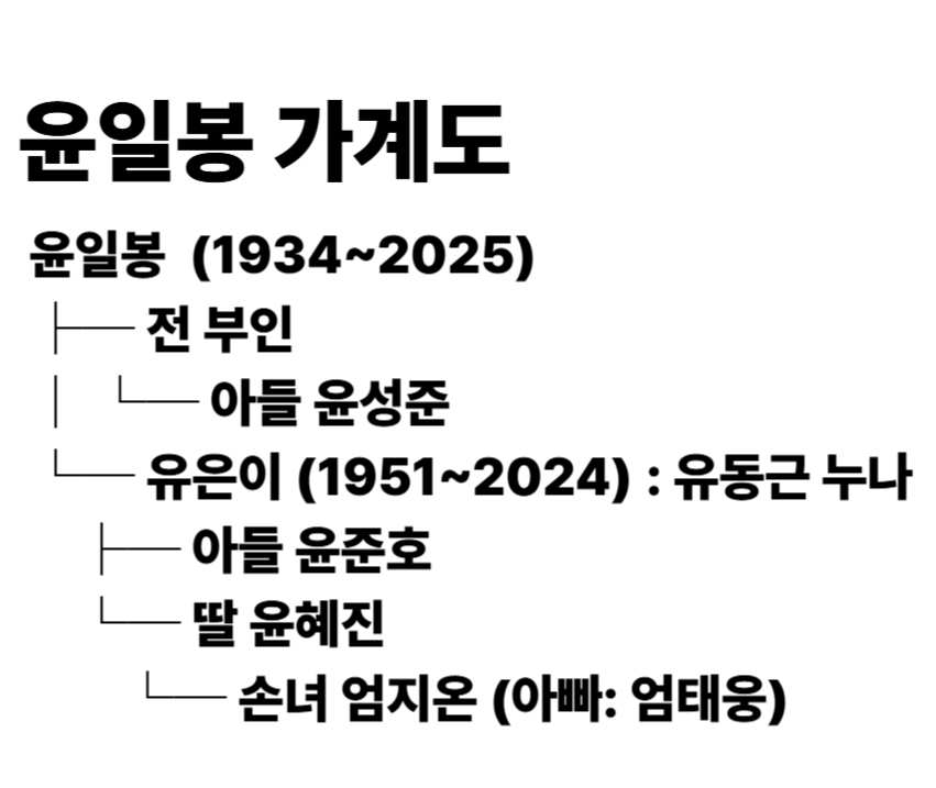 윤일봉 가계도