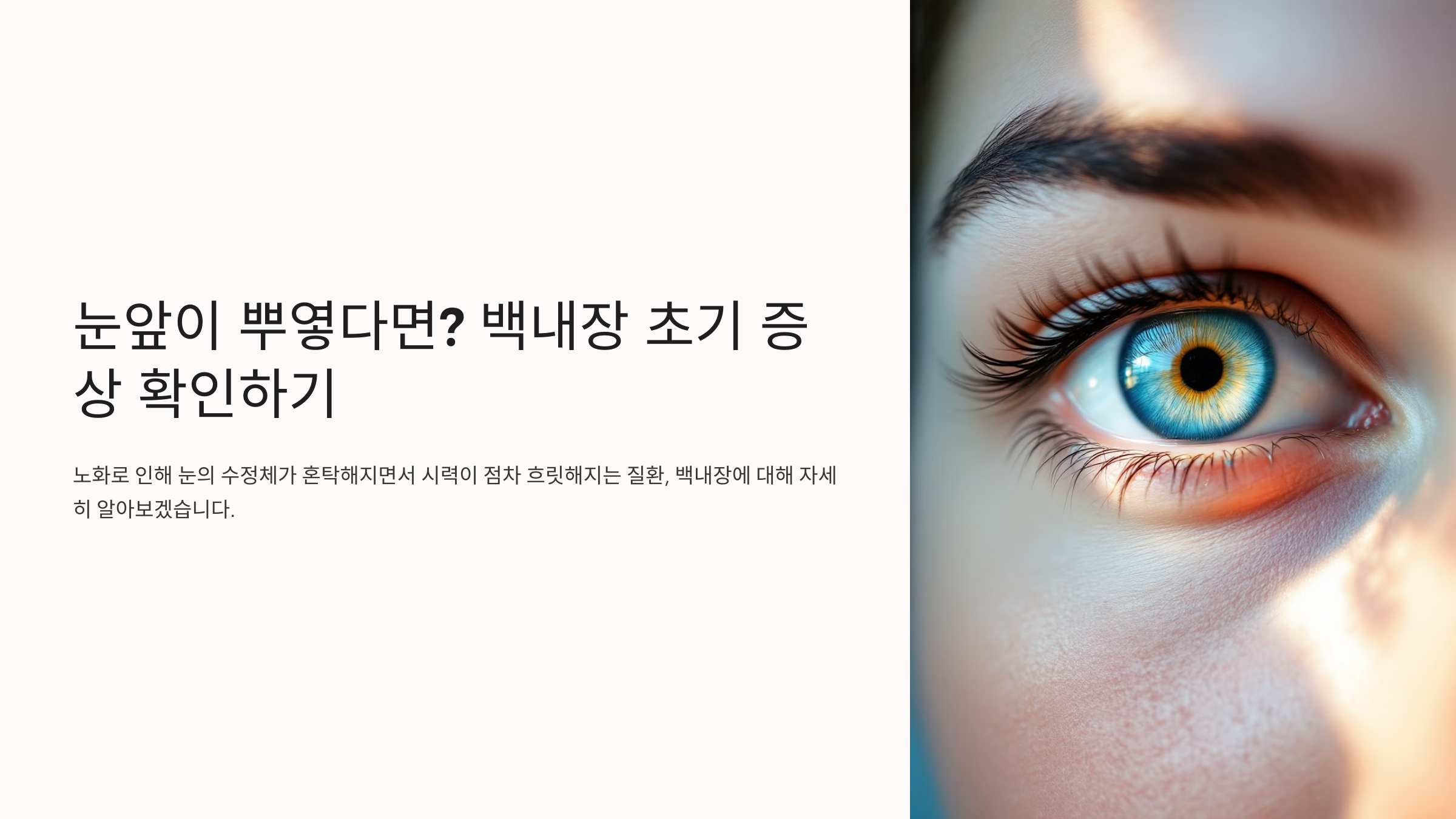 백내장 초기 증상