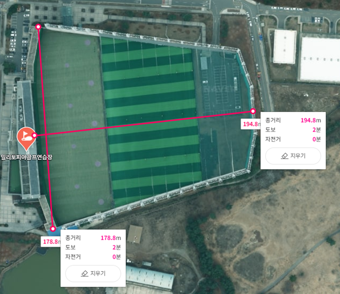 밀리토피아 골프연습장 위성사진