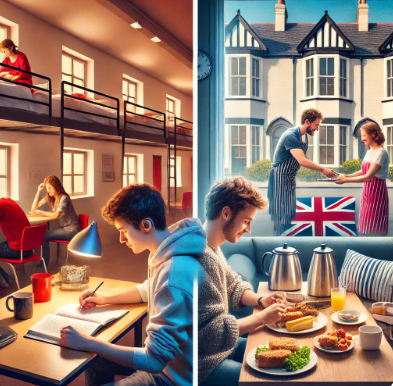 영국 기숙사와 홈스테이 반반사진