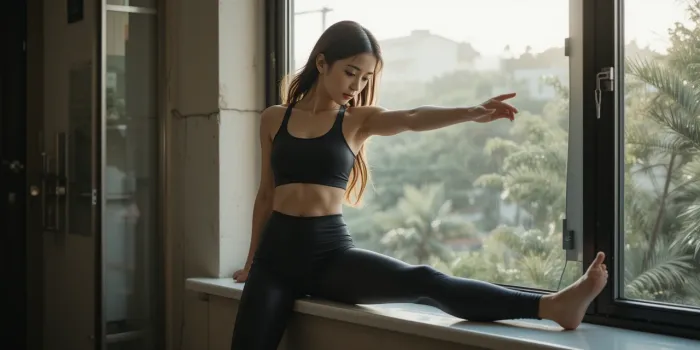 스트레칭 중인 여성