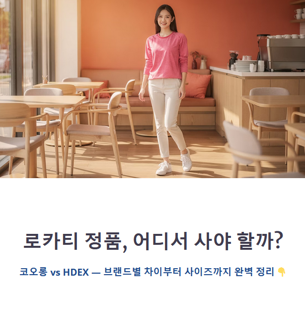 뉴진스 로카티 정품 코오롱 HDEX 사이즈 비교