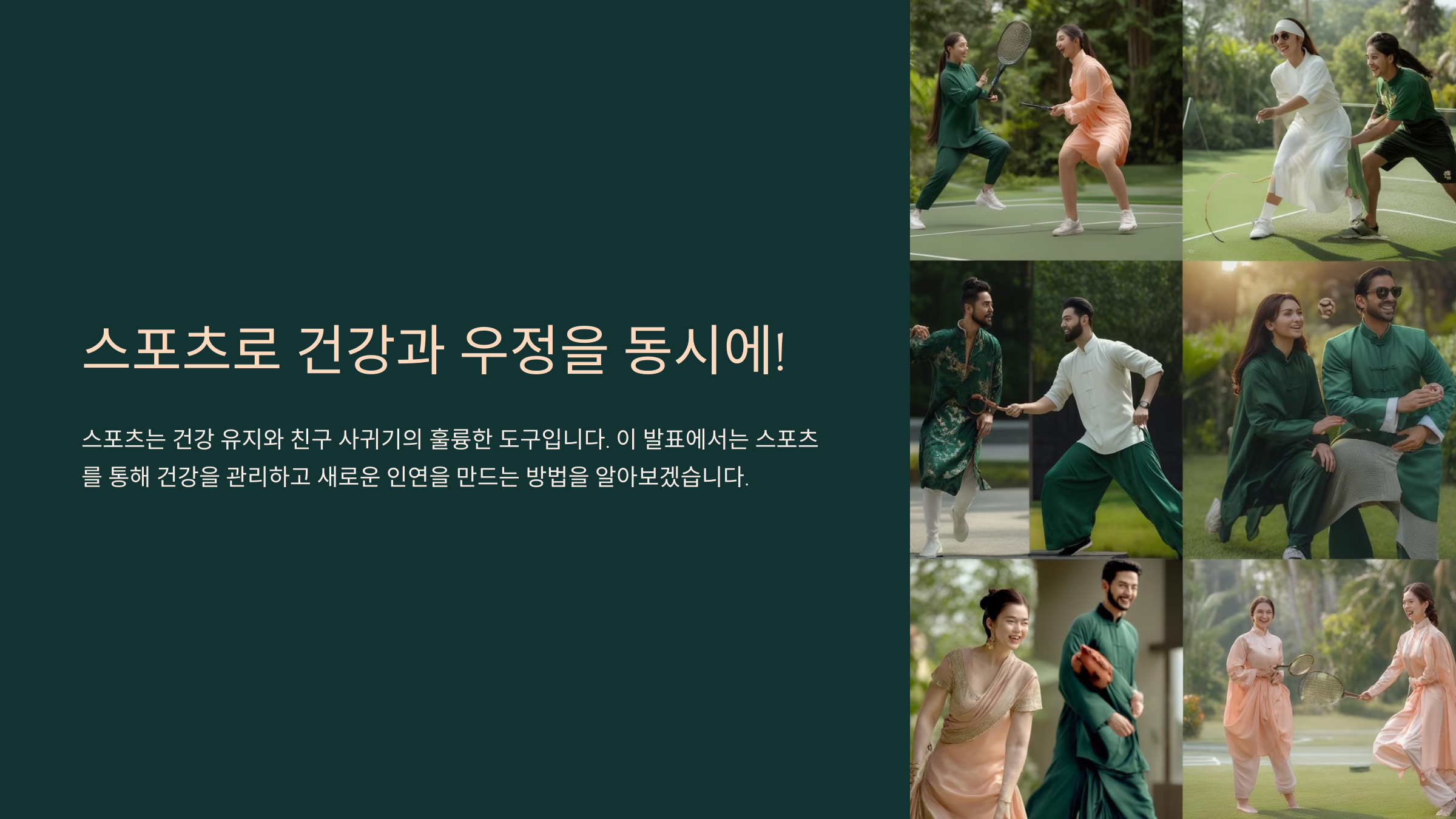 스포츠로 건강도 챙기고 친구도 사귀는 법!