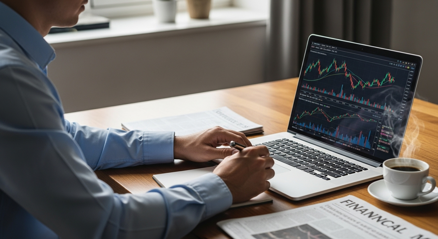 금리와 주식 시장의 관계를 분석하는 투자자의 모습