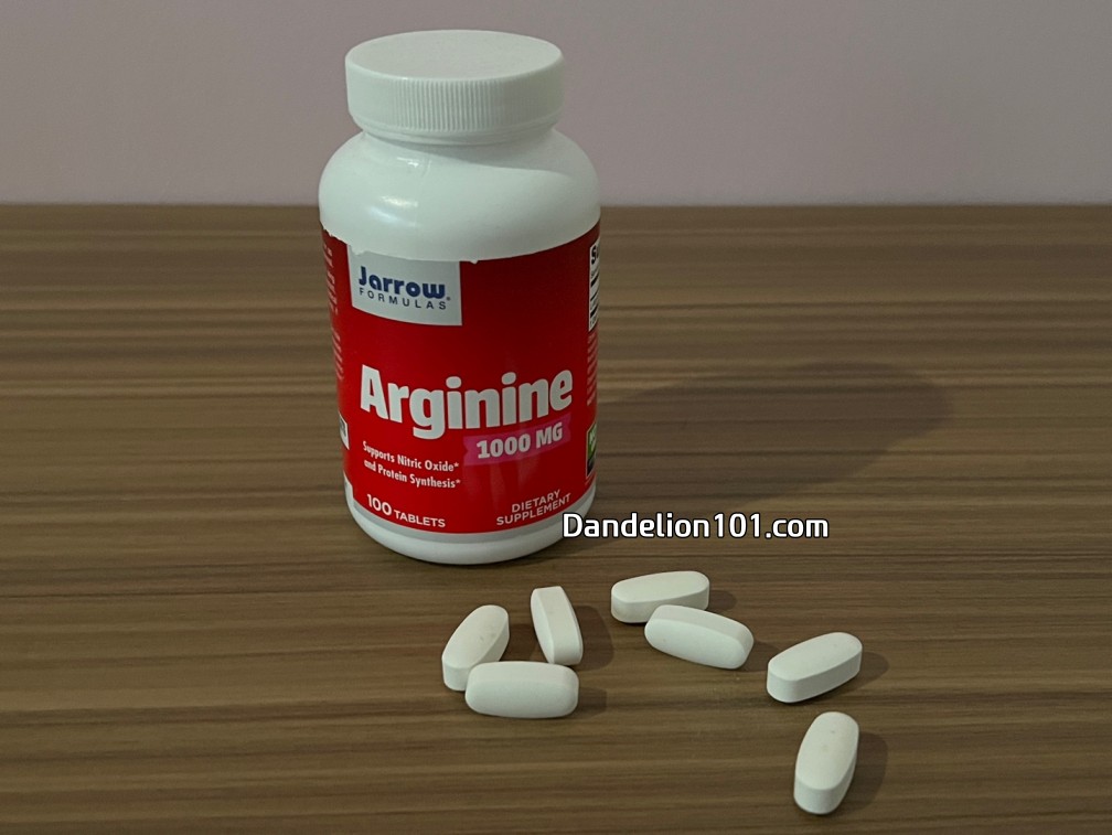 자로우 포뮬러스 아르기닌 Jarrow Formulas Arginine 1000mg 알약 및 제품 사진