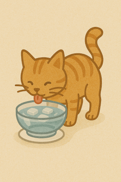 물 마시는 고양이