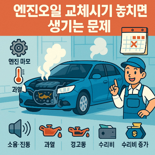 엔진오일 교체시기 놓치면 생기는 문제