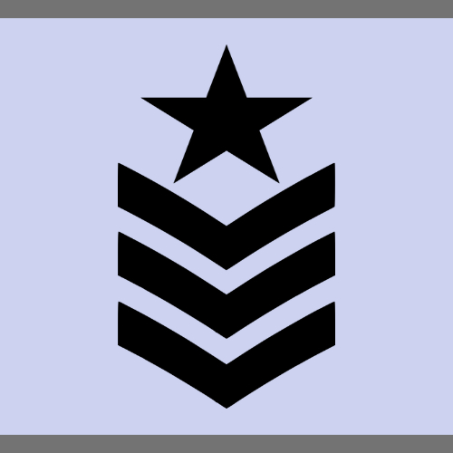 대한민원 원사 계급 표시, 별 하나에 꺽쇠모양 세개