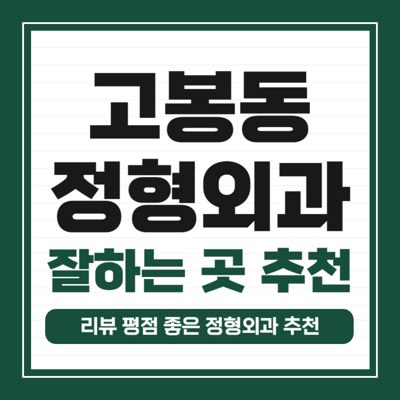 고양시 고봉동 정형외과 유명하고 잘하는 곳 추천 TOP 5