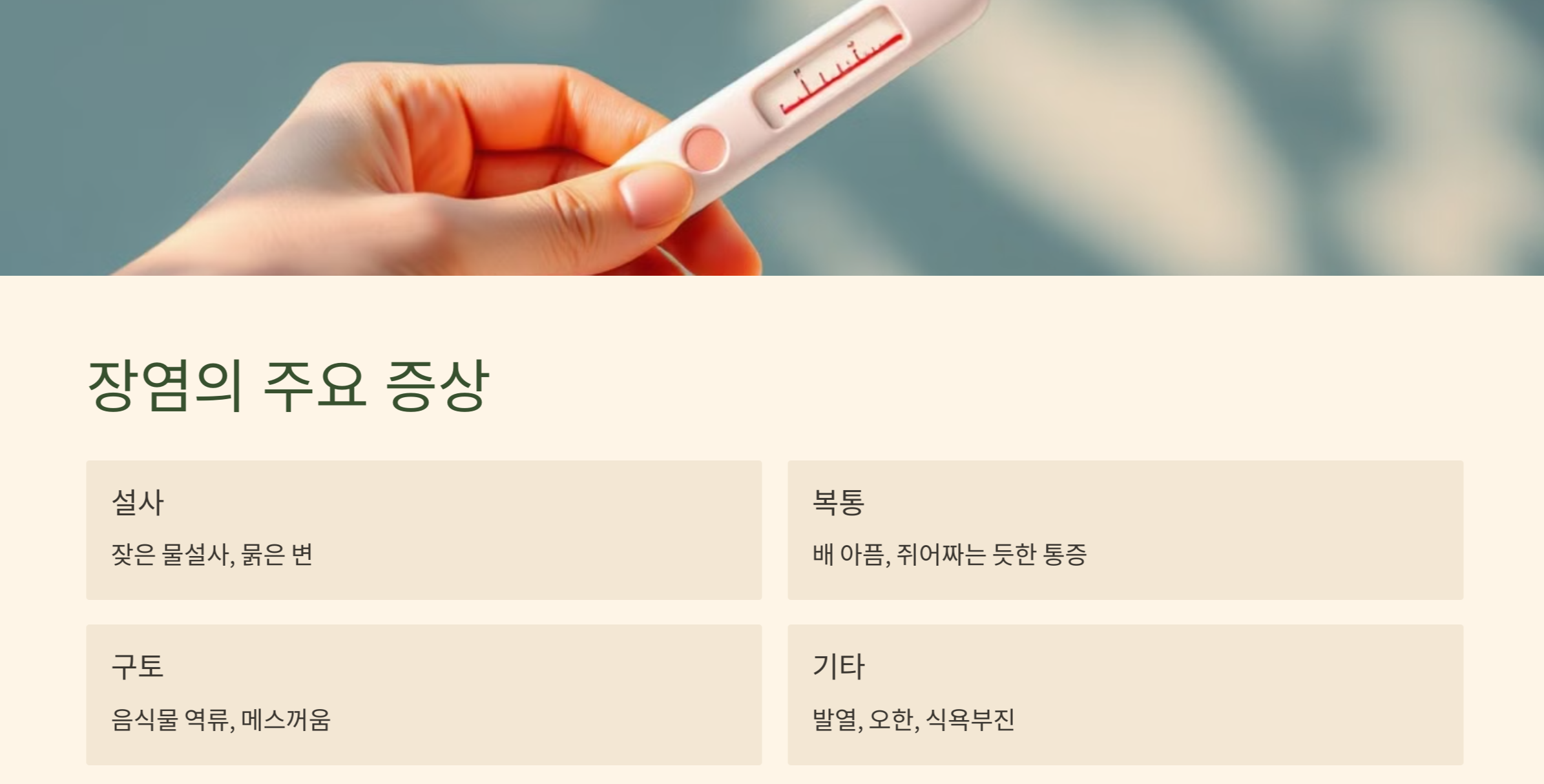 장염 주요증상 사진