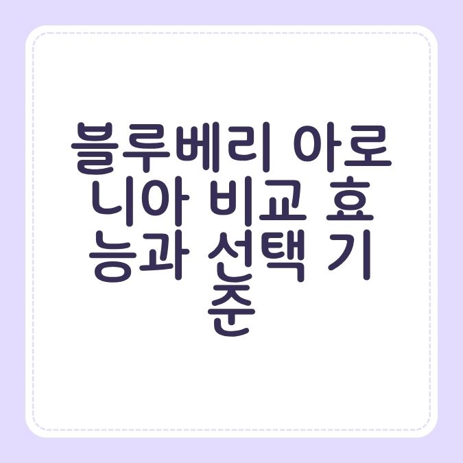 블루베리 아로니아 비교 효능과 선택 기준