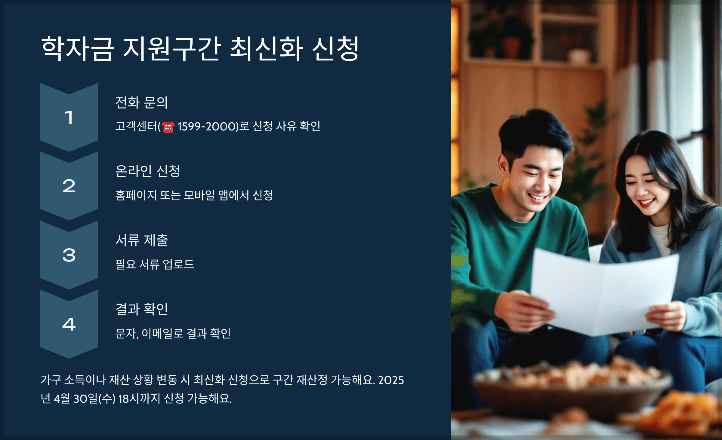 학자금 지원구간 최신화 신청 (2025년 1학기 기준)