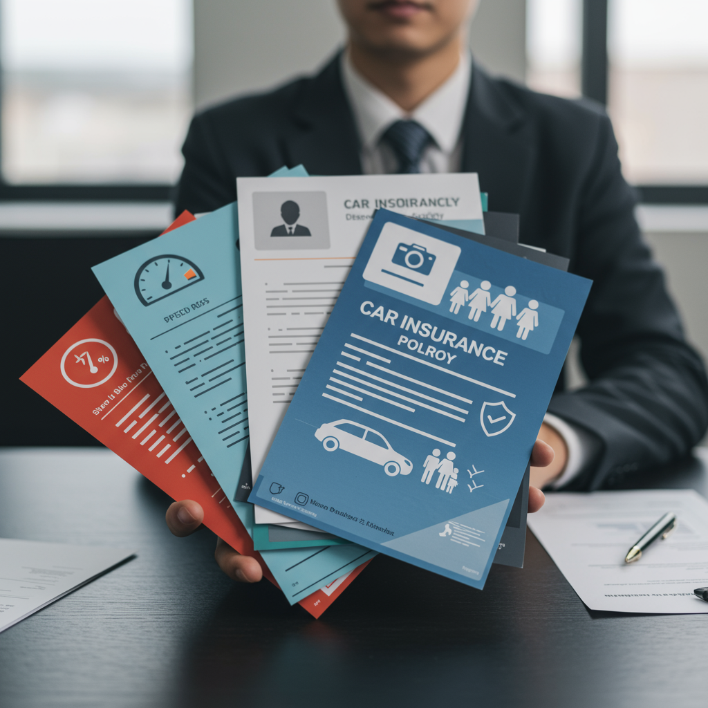 다양한 자동차 보험 정책과 할인 특약 아이콘들