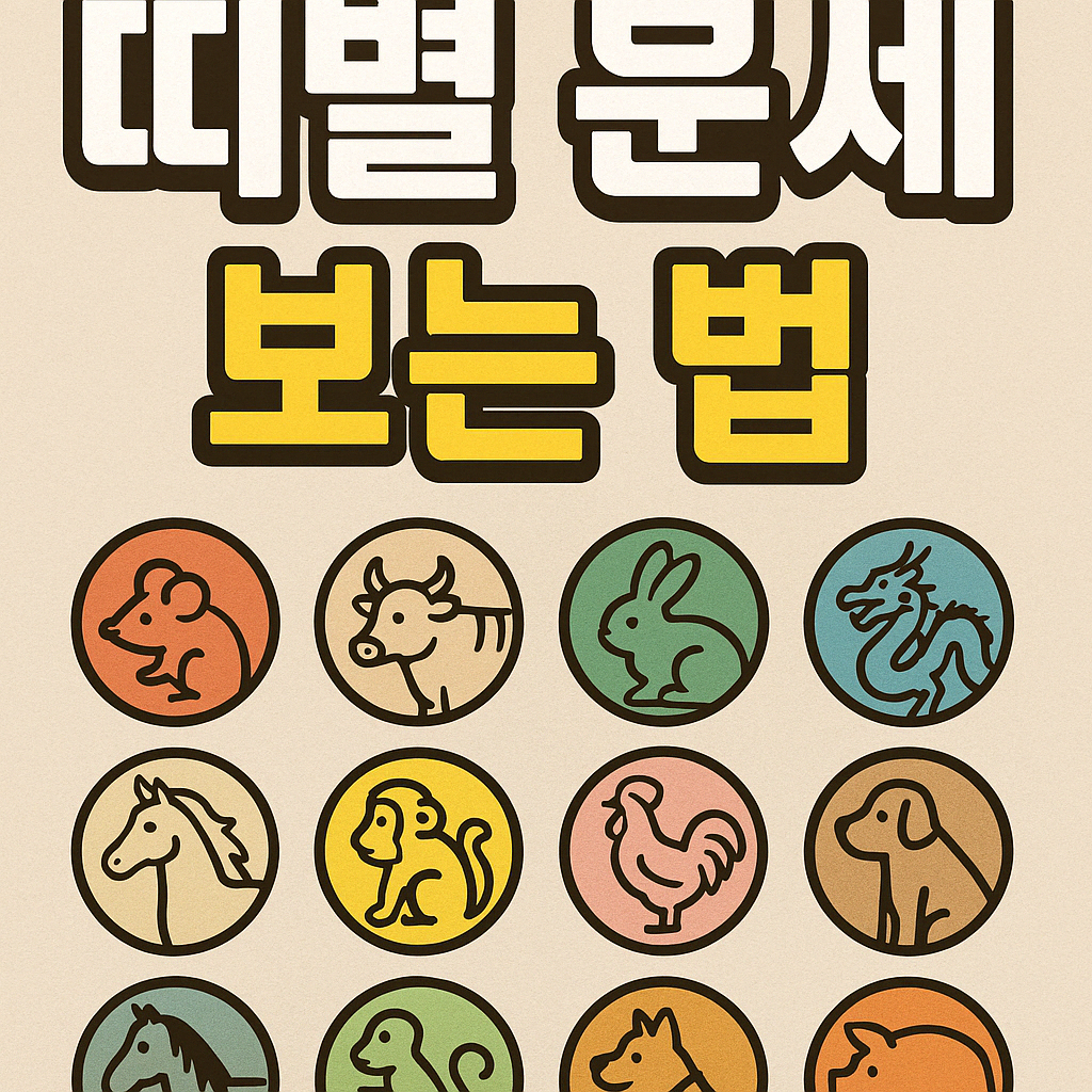 띠별 운세 보는 법