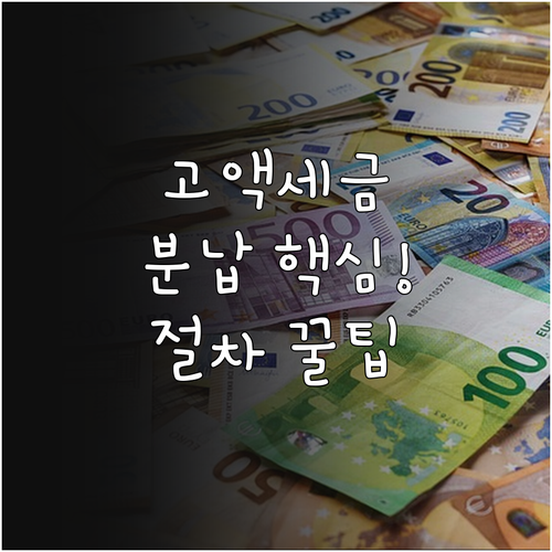 고액 납세자를 위한 종부세 분납 기준..