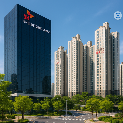 SK그린테크노캠퍼스와 부천아이파크 아파트 이미지