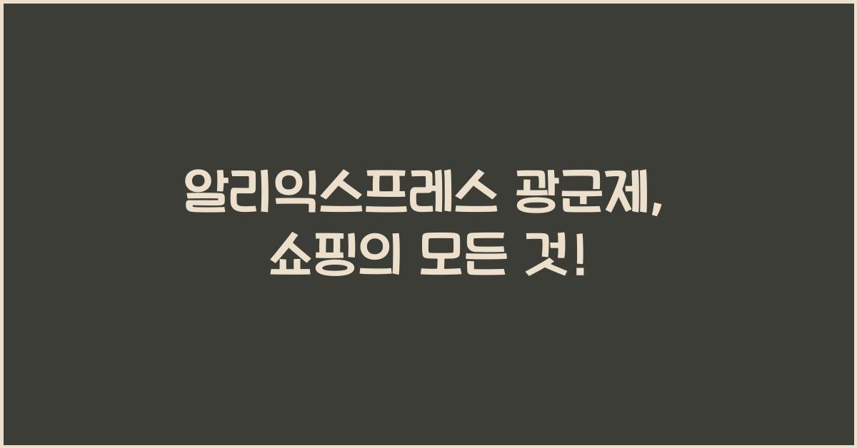 알리익스프레스 광군제