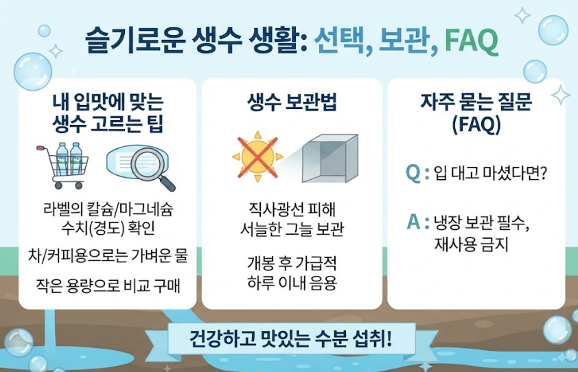 시판 생수 브랜드별 성분 및 맛 차이 총정리