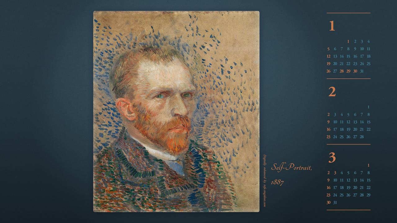 04 반고흐 자화상, F356 B - 2025년2월 노트북배경화면