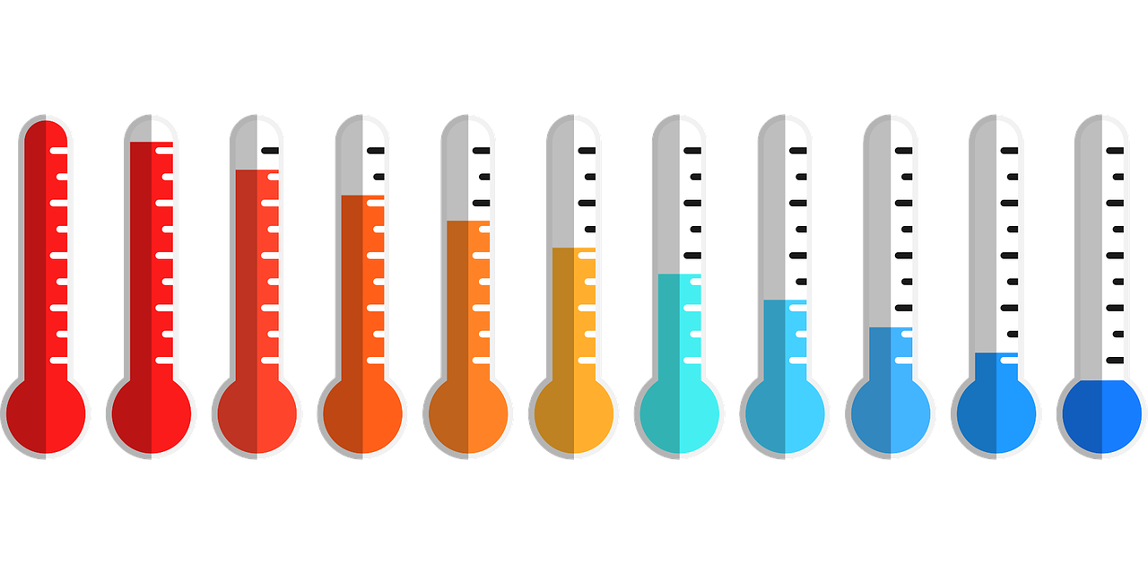 다양한 온도의 온도계