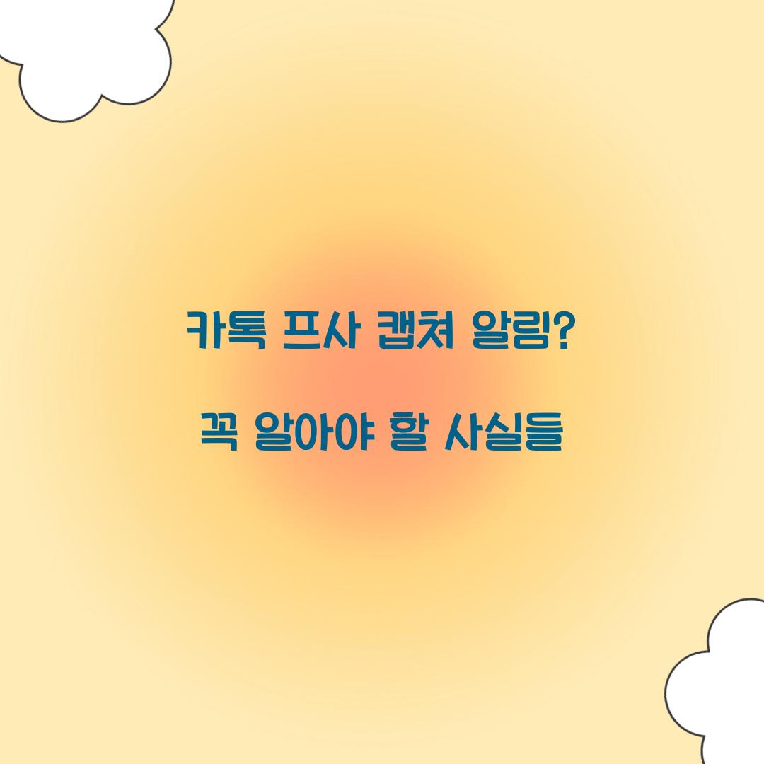 카톡 프사 캡쳐 알림