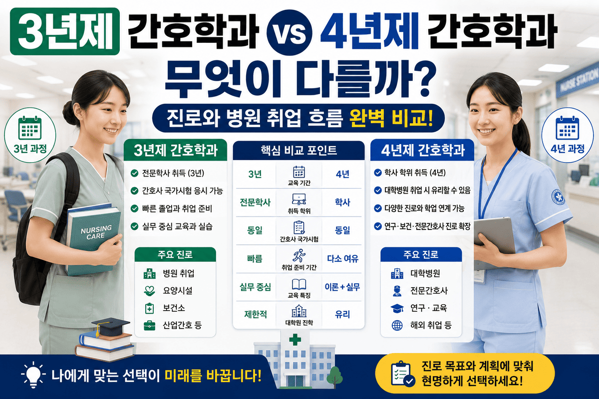3년제 간호학과와 4년제 간호학과 무엇이 다를까