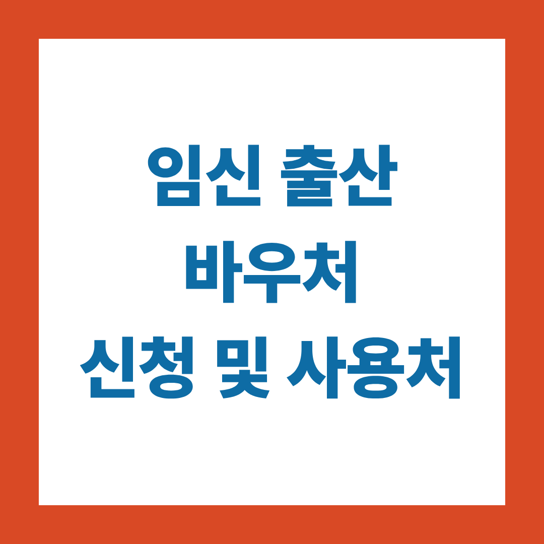임신 출산 바우처 신청 및 사용처