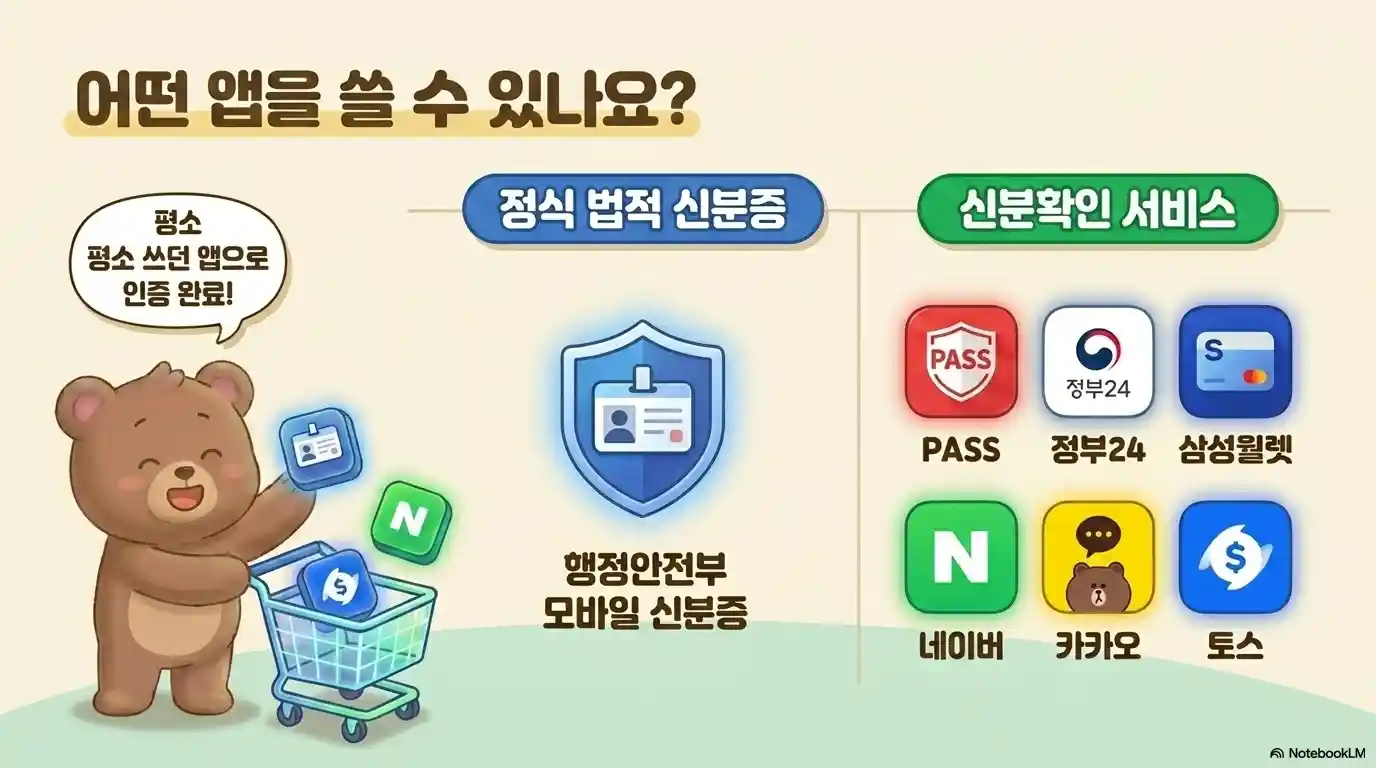 사전투표 사용 가능 모바일 앱 종류 - 행정안전부 모바일 신분증 법적 효력 PASS 정부24 삼성월렛 네이버 카카오 토스 신분확인 서비스
