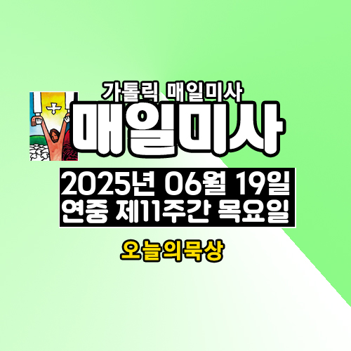 2025년 6월 19일 매일미사 연중 제11주간 목요일 오늘의 묵상