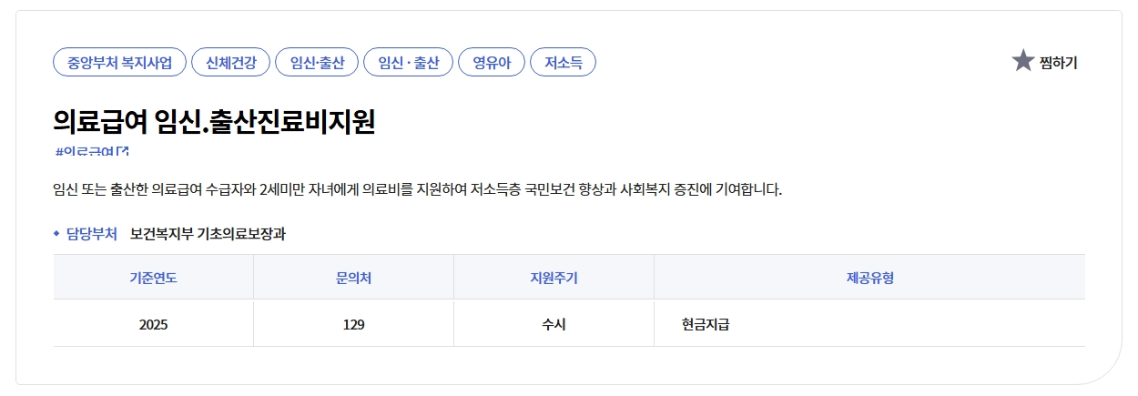 의료급여 임신출산진료비 지원조건,지원대상,지원금액