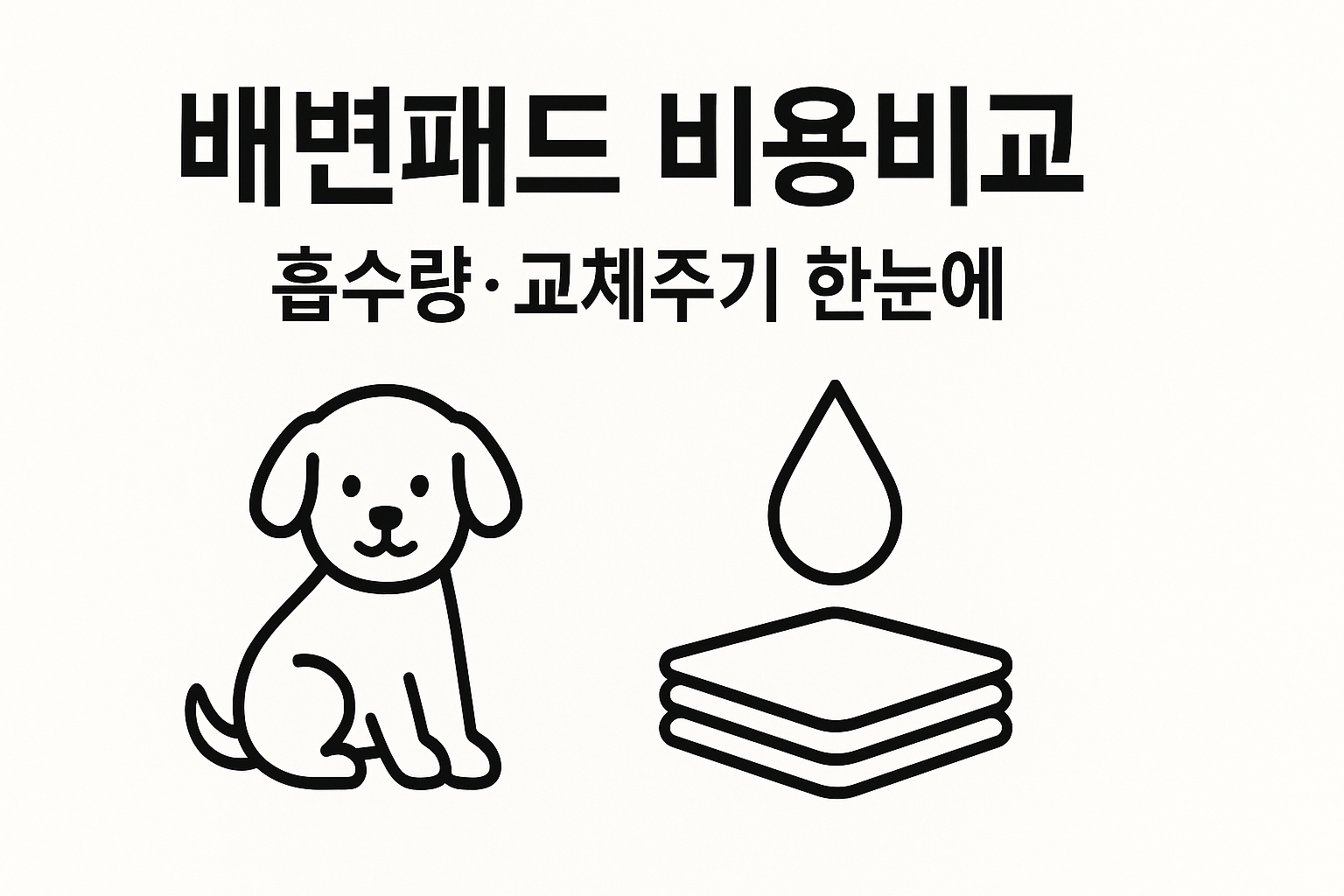 반려견 배변패드 흡수량&middot;교체주기&middot;비용 비교 인포그래픽