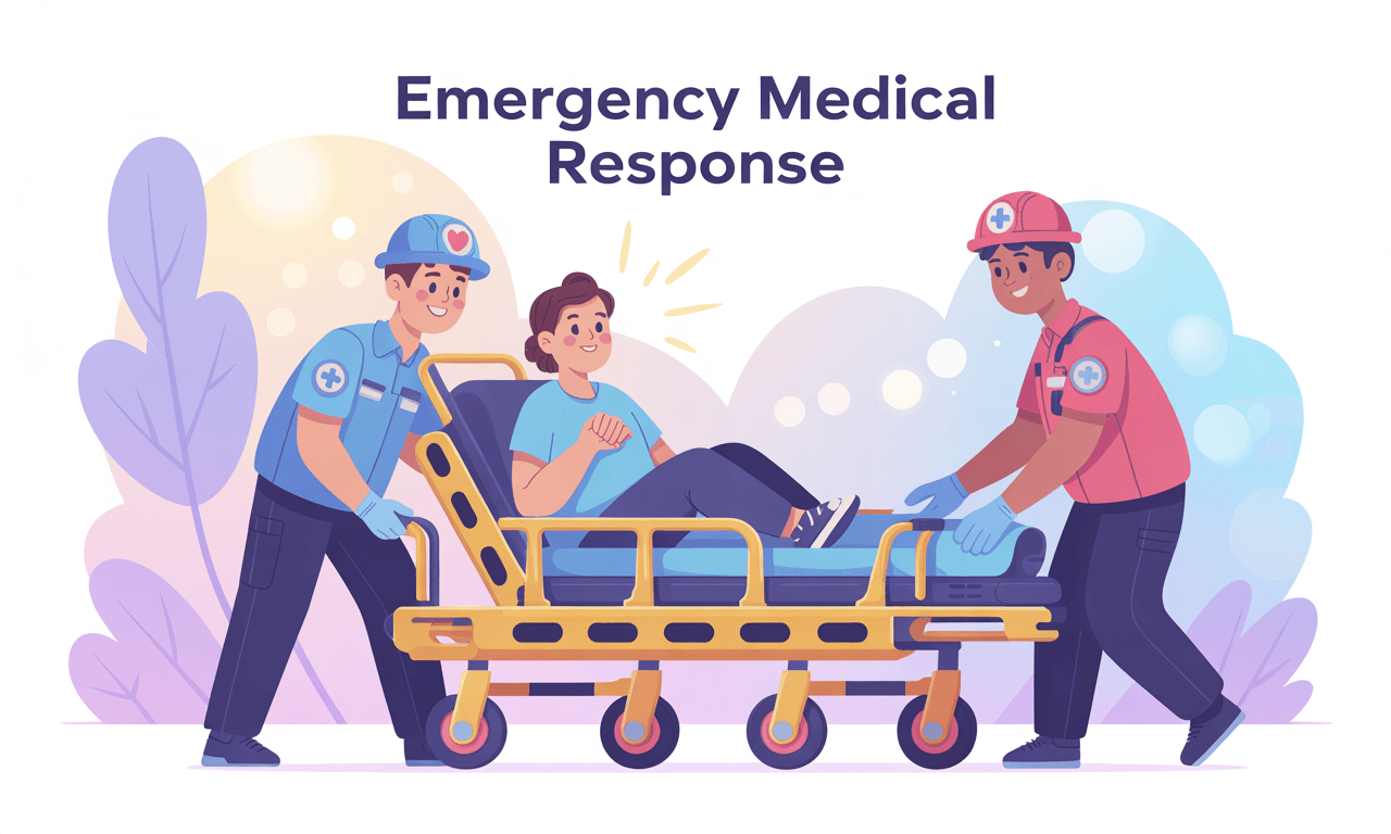 급성-심근경색-의료인이-환자를-이송중