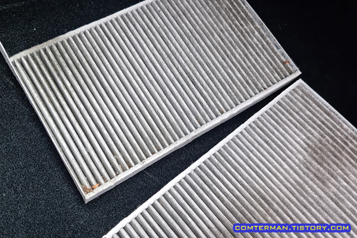 테슬라 모델3 하이랜드 에어컨 필터 사용 후