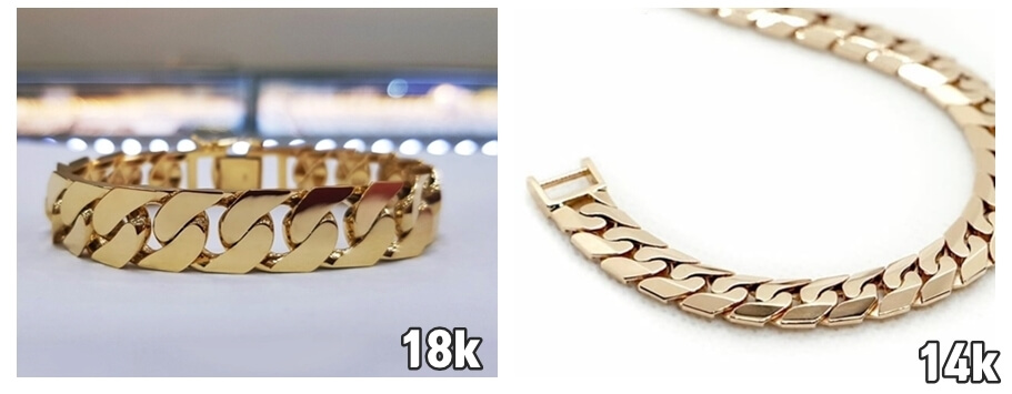 18k와 14k 제품 색상비교