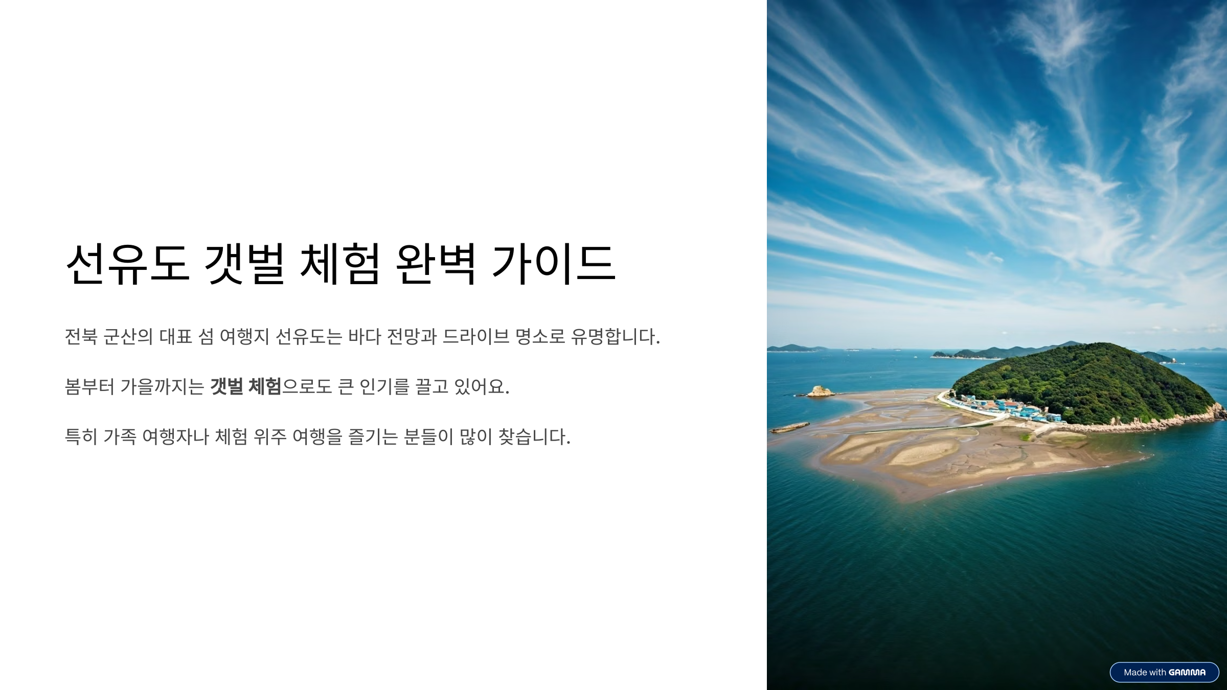 선유도 갯벌 체험 시간표 총정리 가족과 함께 즐기는 자연 체험 여행