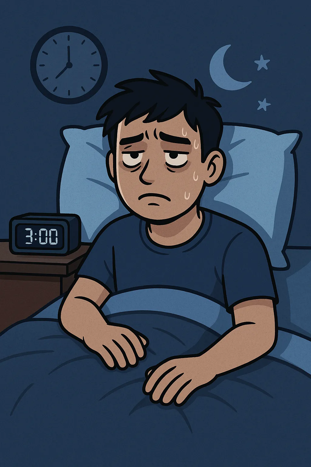 새벽-3시에도-잠-못-드는-피곤한-남성이-침대에서-불면증으로-고통받는-모습