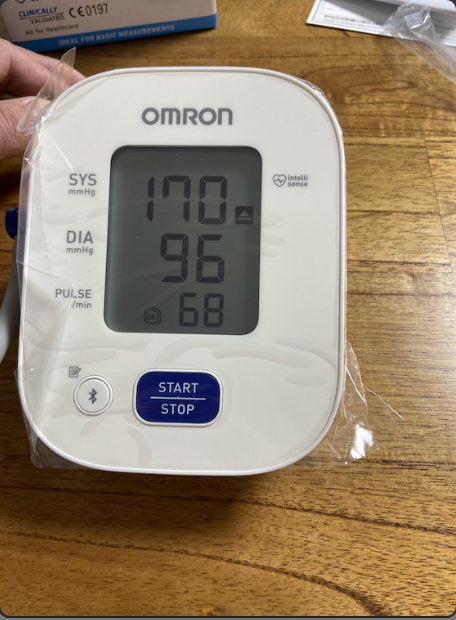 첫 혈압 측정 결과