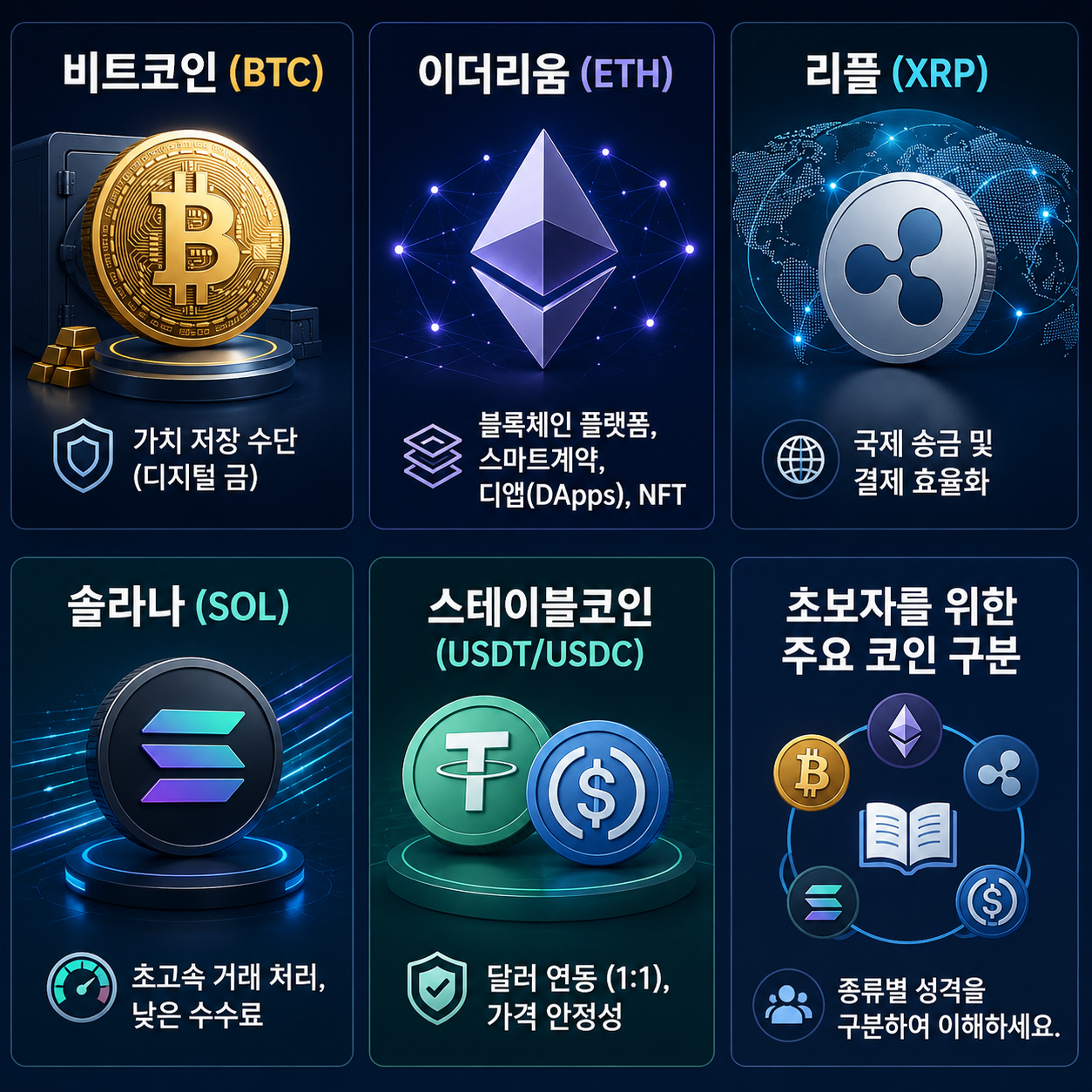 코인 종류 비교