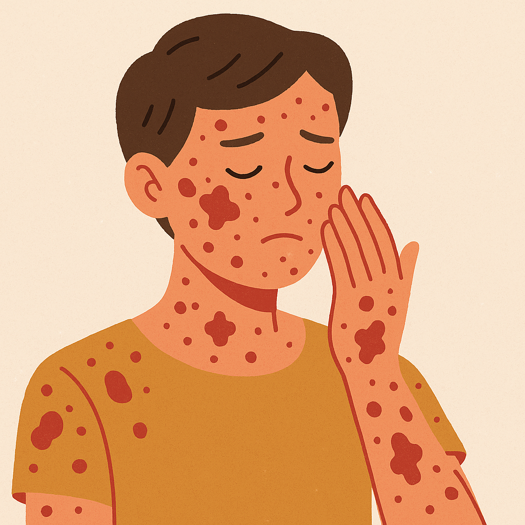 피부에 붉은 반점