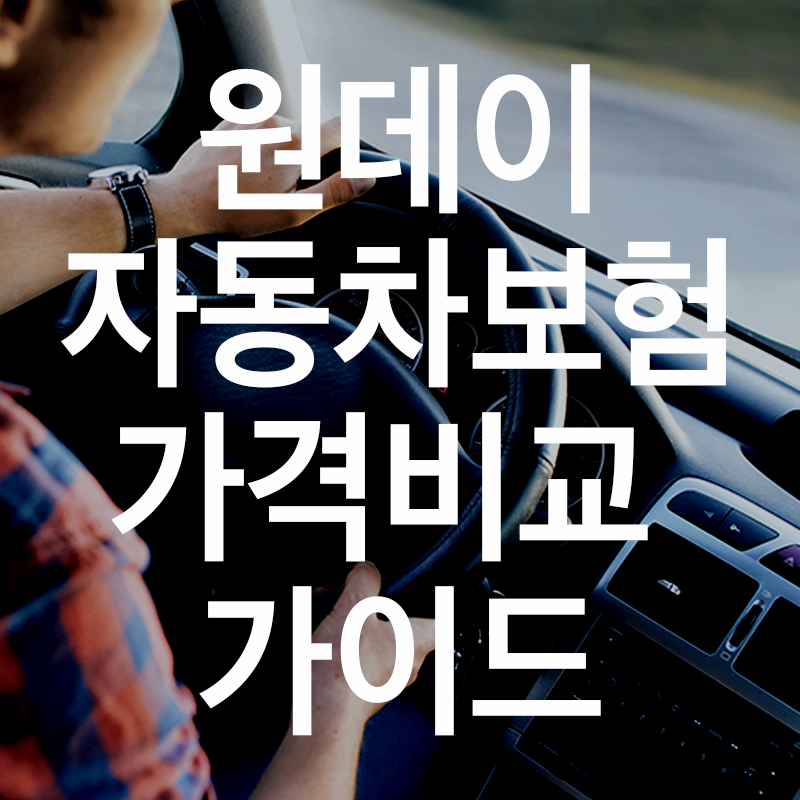 원데이자동차보험 가격비교 정리