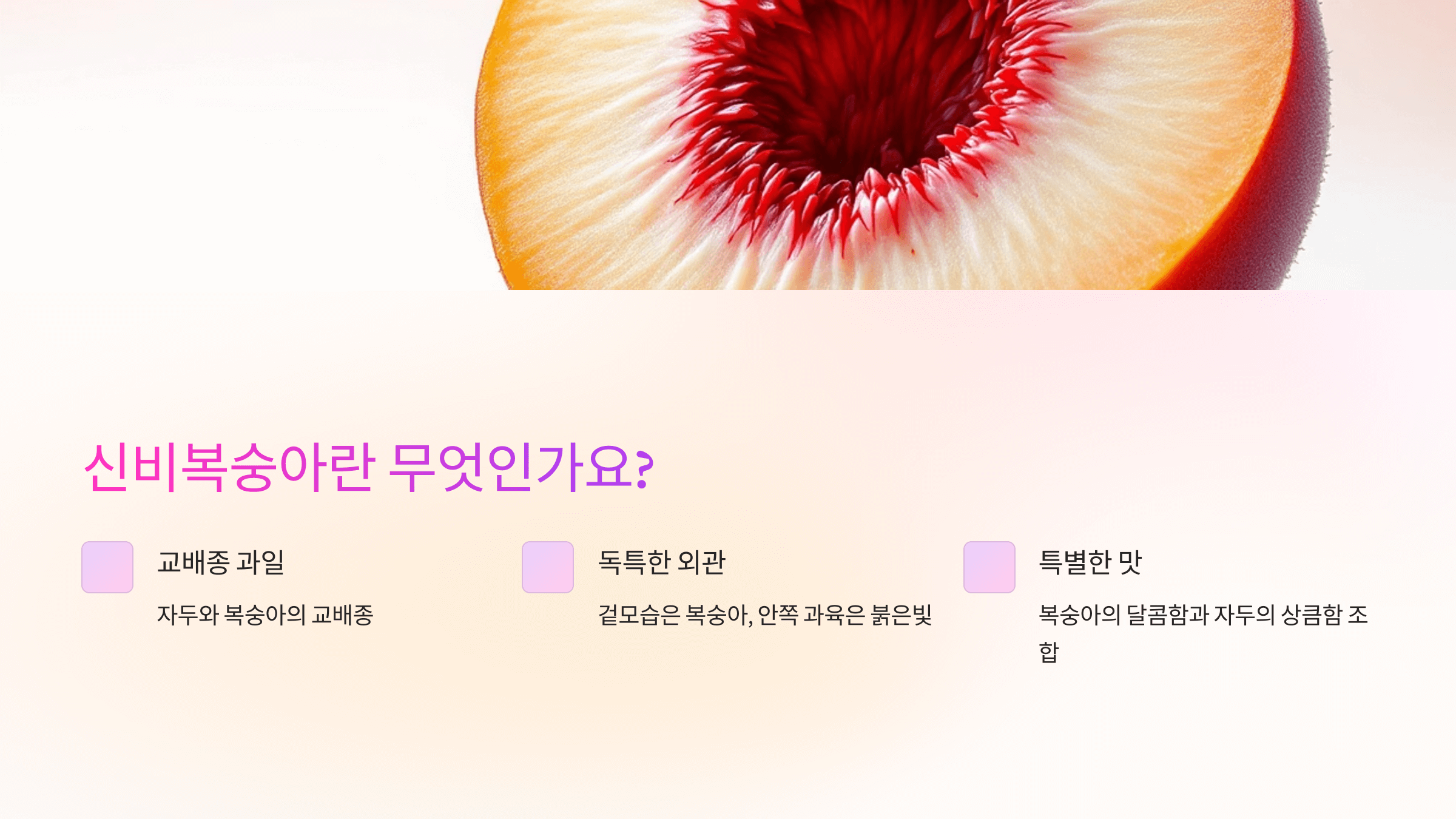 신비복숭아 사진입니다.